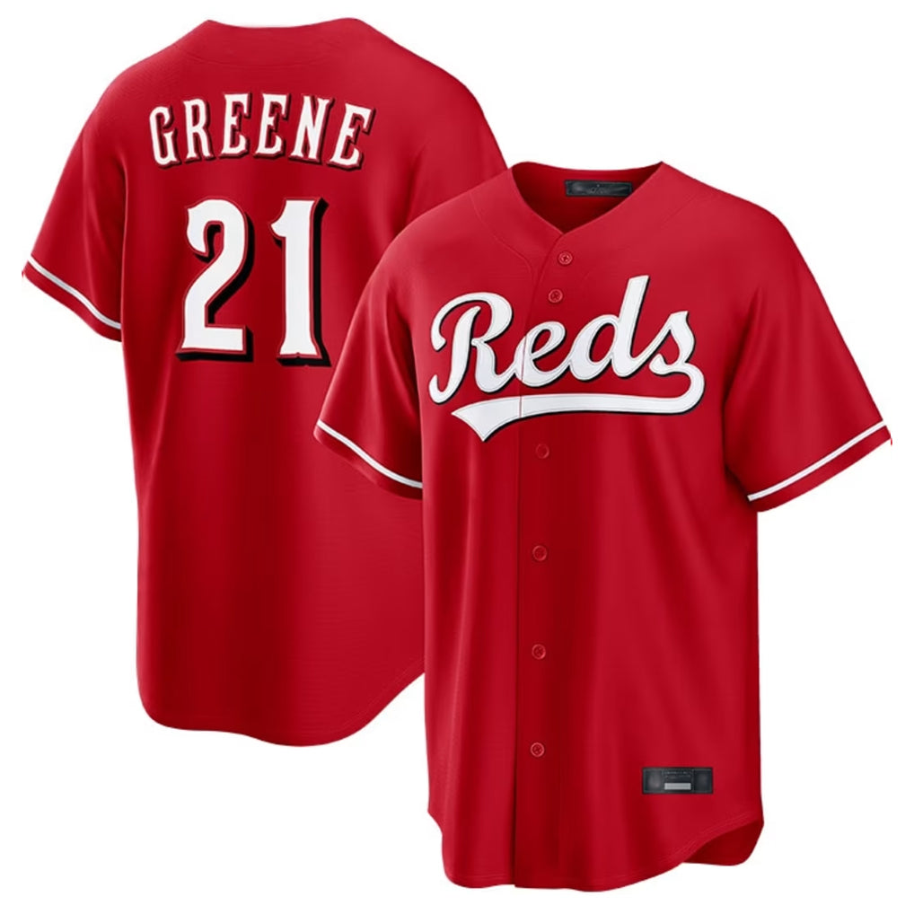 C.Reds #21 Hunter Greene Player Red Home Game Ddoa Stitched Jerseys