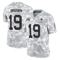 NO.Saints #19 Barion Brown Player Arctic Camo Salute To Service Limited Game Ddoa Stitched Jerseys