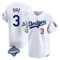LA.Dodgers #3 Edwin D¨ªaz Player White World Series Meet Limited Home Ddoa Stitched Jerseys