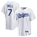 LA.Dodgers #7 Blake Snell Player White Game Ddoa Stitched Jerseys