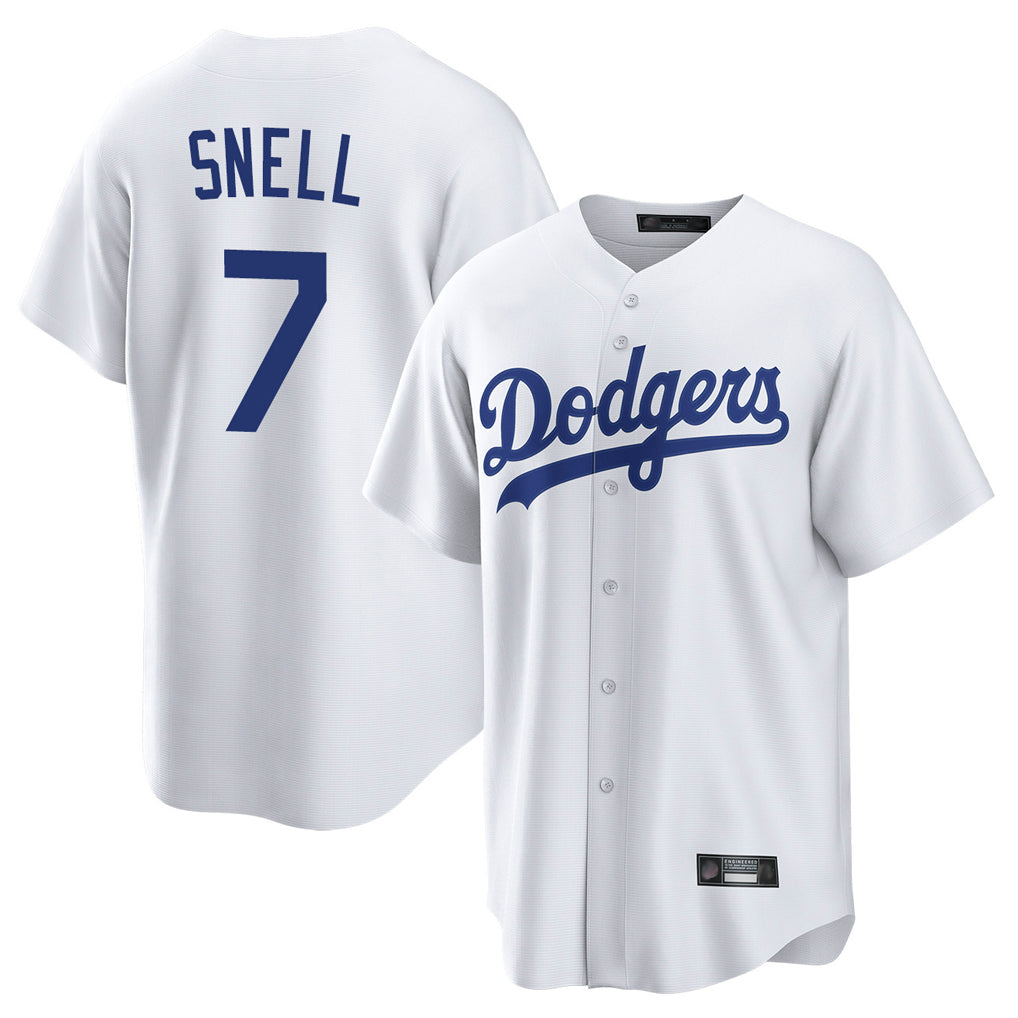 LA.Dodgers #7 Blake Snell Player White Game Ddoa Stitched Jerseys