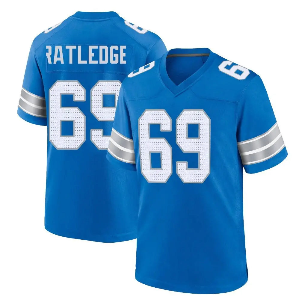 D.Lions #69 Tate Ratledge Player Blue Alternate Home Game Ddoa Stitched Jerseys