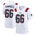 NE.Patriots #66 Will Campbell Player White Home Game Ddoa Stitched Jerseys