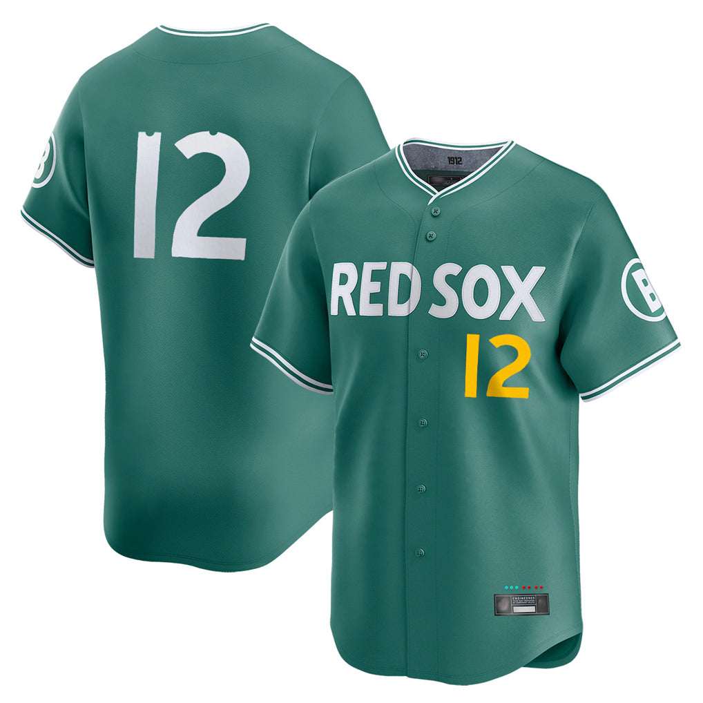 B.Red Sox #12 Connor Wong Player Green City Connect Limited Home Game Ddoa Stitched Jerseys