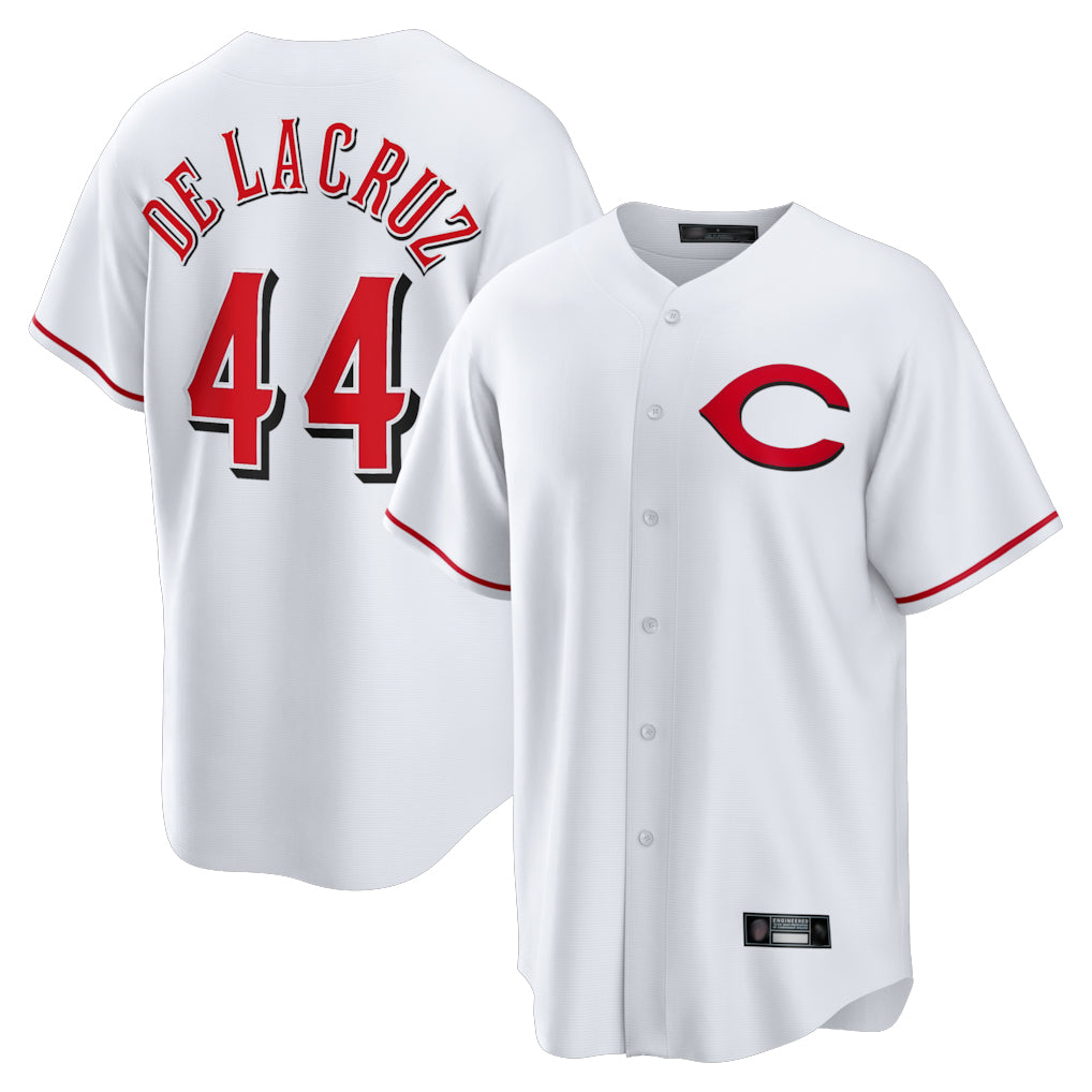 C.Reds #44 Elly De La Cruz Player White Home Game Ddoa Stitched Jerseys
