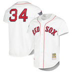 B.Red Sox #34 David Ortiz Player White Mitchell & Ness Cooperstown Collection Mesh Home Ddoa Stitched Jerseys