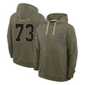 D.Cowboys #73 Tyler Smith Player Olive Salute to Service Pullover Hoodies Limited Ddoa Stitched Jerseys