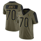 C.Bears #70 Braxton Jones Player Olive Salute to Service Limited Ddoa Stitched Jerseys