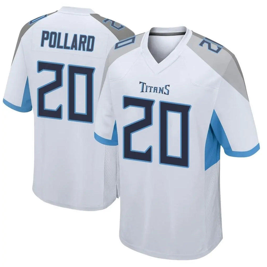 T.Titans #20 Tony Pollard Player White Home Game Ddoa Stitched Jerseys