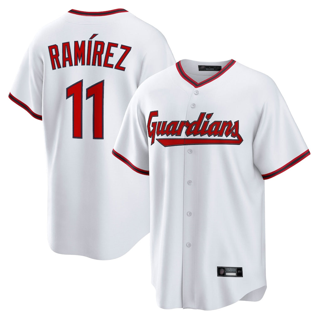 C.Guardians #11 Jose Ramirez Player White Game Home Ddoa Stitched Jerseys