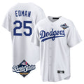 LA.Dodgers #25 Tommy Edman Player White World Series Game Home Ddoa Stitched Jerseys