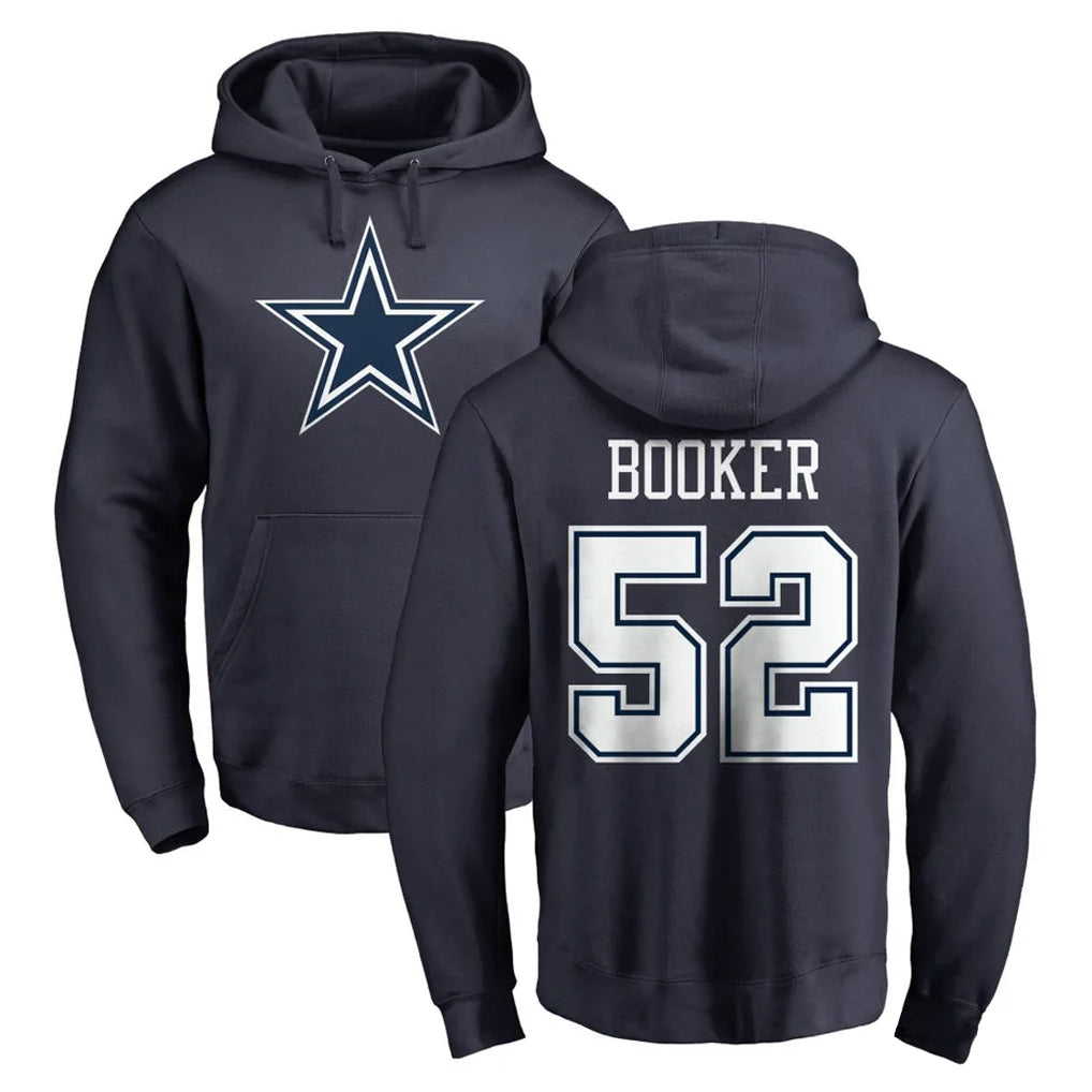 D.Cowboys #52 Tyler Booker Player Navy Pullover Hoodies Limited Ddoa Stitched Jerseys