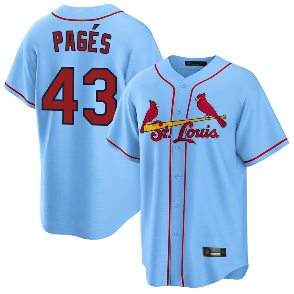 St. Louis Cardinals #43 Pedro Pages Player Light Blue Home Game Ddoa Stitched Jerseys