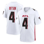 A.Falcons #4 Jahan Dotson Player White Home Game Ddoa Stitched Jerseys