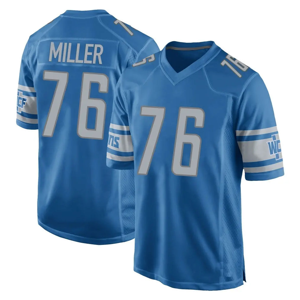 D.Lions #76 Blake Miller Player Blue Home Game Ddoa Stitched Jerseys