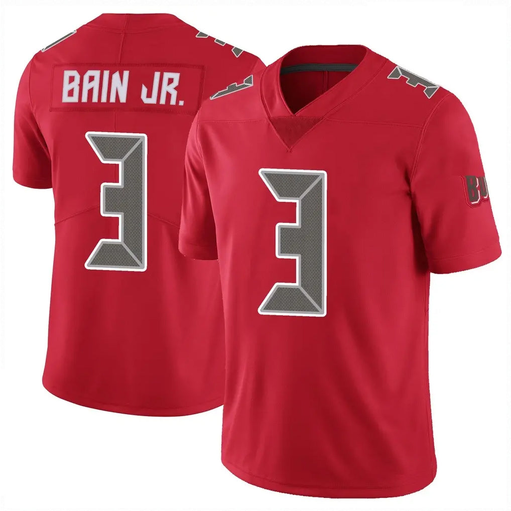 TB.Buccaneers #3 Rueben Bain Jr. Player Red Limited Color Rush Home Game Ddoa Stitched Jerseys
