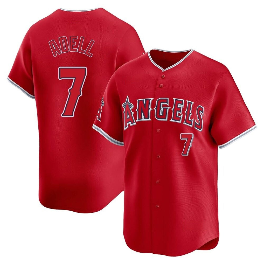 LA.Angels #7 Jo Adell Player Red Home Limited Ddoa Stitched Jerseys