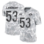 LA.Rams #53 Nate Landman Player Arctic Camo Salute To Service Limited Game Ddoa Stitched Jerseys