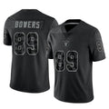 LV.Raiders #89 Brock Bowers Player Black Reflective Limited Game Ddoa Stitched Jerseys
