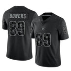 LV.Raiders #89 Brock Bowers Player Black Reflective Limited Game Ddoa Stitched Jerseys