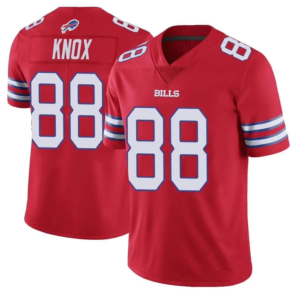 B.Bills #88 Dawson Knox Player Red Vapor Untouchable Limited Ddoa Stitched Jerseys