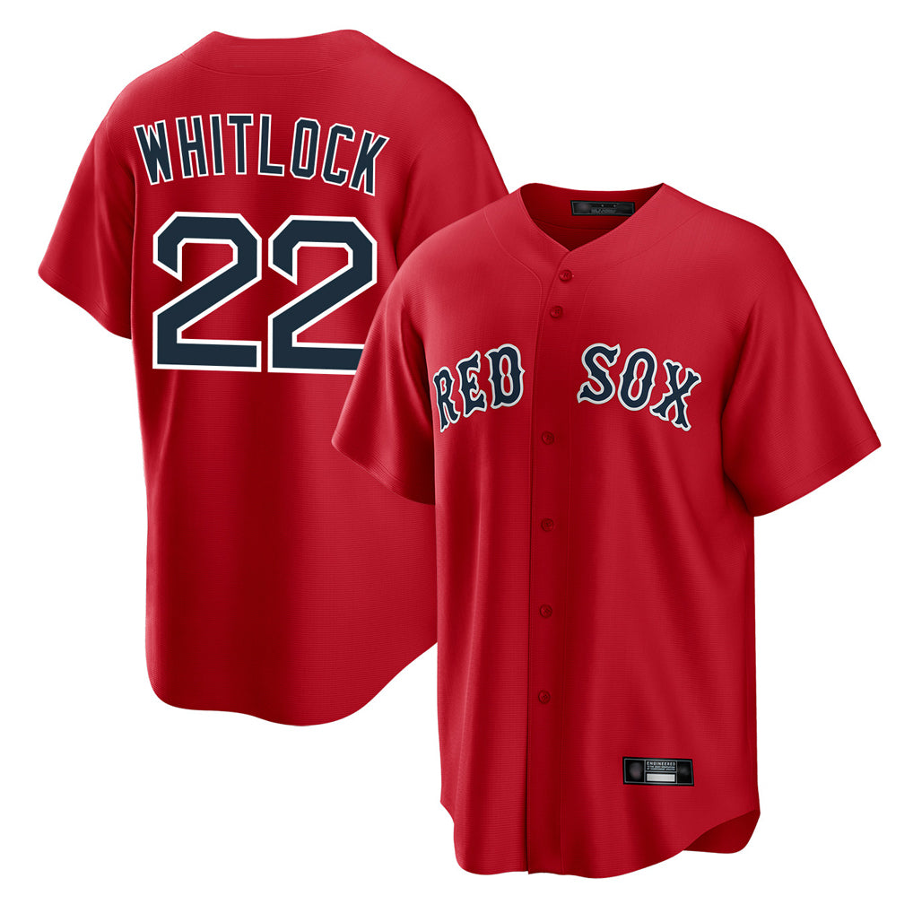 B.Red Sox #22 Garrett Whitlock Player Red Home Game Ddoa Stitched Jerseys