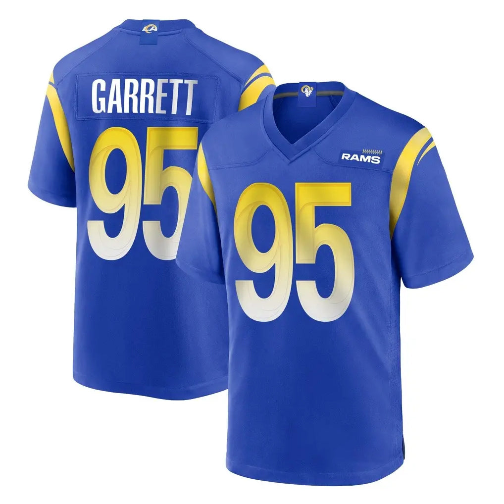 LA.Rams #95 Myles Garrett Player Royal Home Game Ddoa Stitched Jerseys