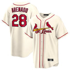 St. Louis Cardinals #28 Nolan Arenado Player Cream Home Game Ddoa Stitched Jerseys