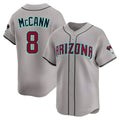 A.Diamondbacks #8 James McCann Player Gray Road Limited Home Game Ddoa Stitched Jerseys
