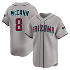 A.Diamondbacks #8 James McCann Player Gray Road Limited Home Game Ddoa Stitched Jerseys