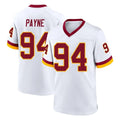 W.Commanders #94 Daron Payne Player White Home Game Ddoa Stitched Jerseys