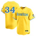 B.Red Sox #34 David Ortiz Player Yellow Limited Home Game Ddoa Stitched Jerseys
