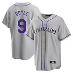 C.Rockies #9 Brenton Doyle Player Gray Game Home Ddoa Stitched Jerseys