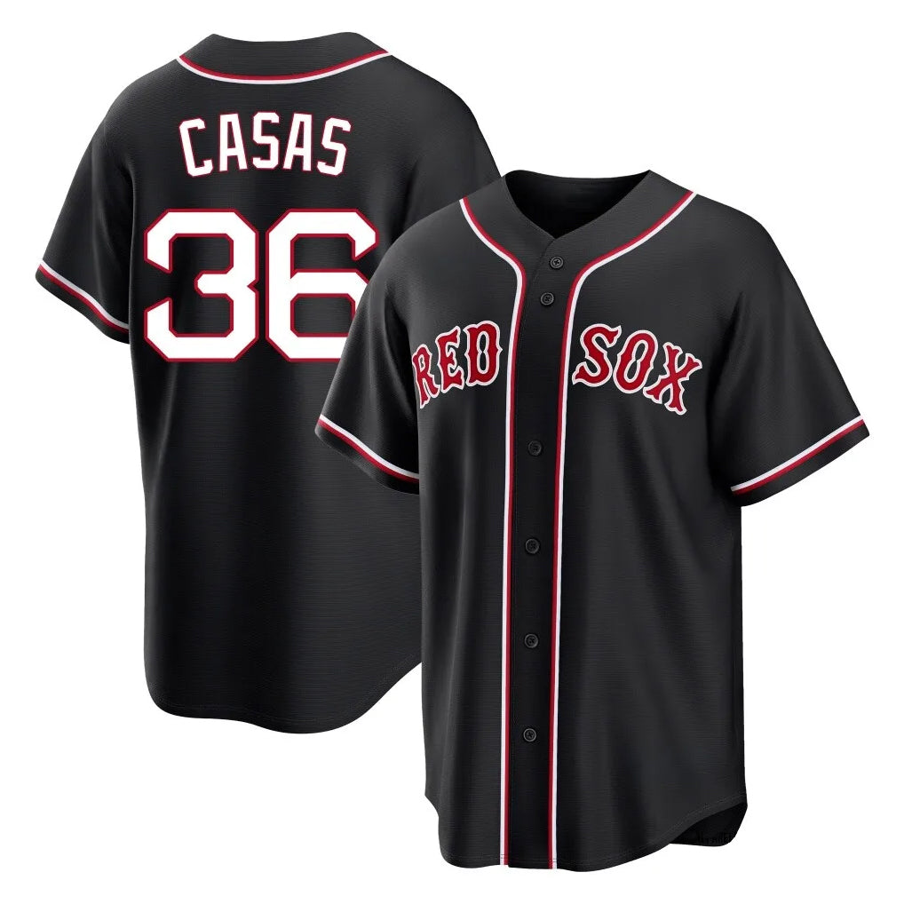 B.Red Sox #36 Triston Casas Player Black Out Home Game Ddoa Stitched Jerseys
