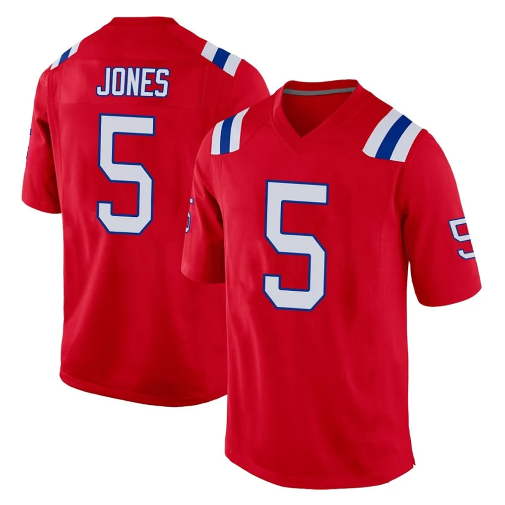 NE.Patriots #5 Dre'Mont Jones Player Red Home Game Ddoa Stitched Jerseys