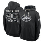 NY.Jets #29 Minkah Fitzpatrick Player 2026 Black Logo Pullover Hoodies Limited Game Ddoa Stitched Jerseys
