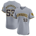 M.Brewers #53 Brandon Woodruff Player Gray Home Limited Elite Ddoa Stitched Jerseys