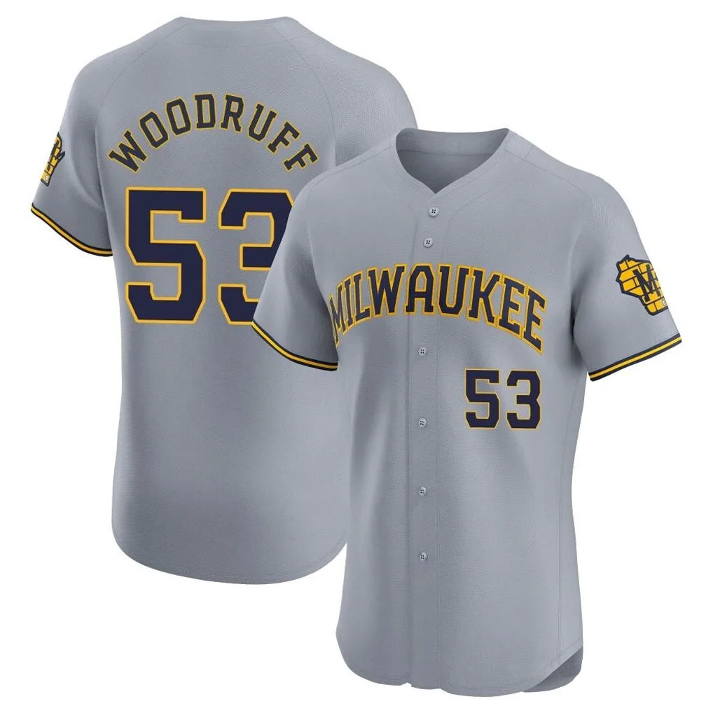 M.Brewers #53 Brandon Woodruff Player Gray Home Limited Elite Ddoa Stitched Jerseys