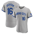 KC.Royals #16 Bo Jackson Player Gray Limited Elite Home Game Ddoa Stitched Jerseys