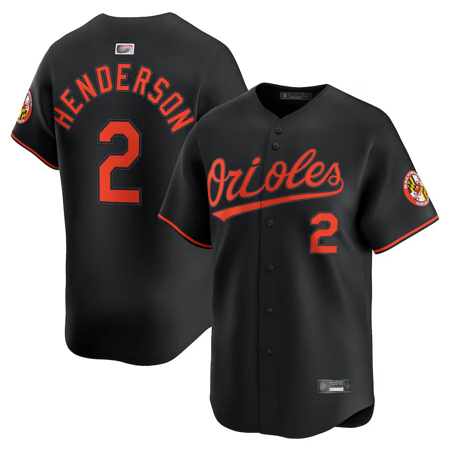 B.Orioles #2 Gunnar Henderson Player Black Home Limited Ddoa Stitched Jerseys