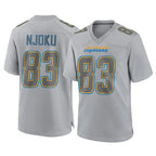 LA.Chargers #83 David Njoku Player Gray Atmosphere Fashion Home Game Stitched Jerseys