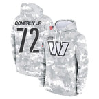 W.Commanders #72 Josh Conerly Jr. Player Arctic Camo Limited Salute to Service Pullover Hoodies Game Ddoa Stitched Jerseys