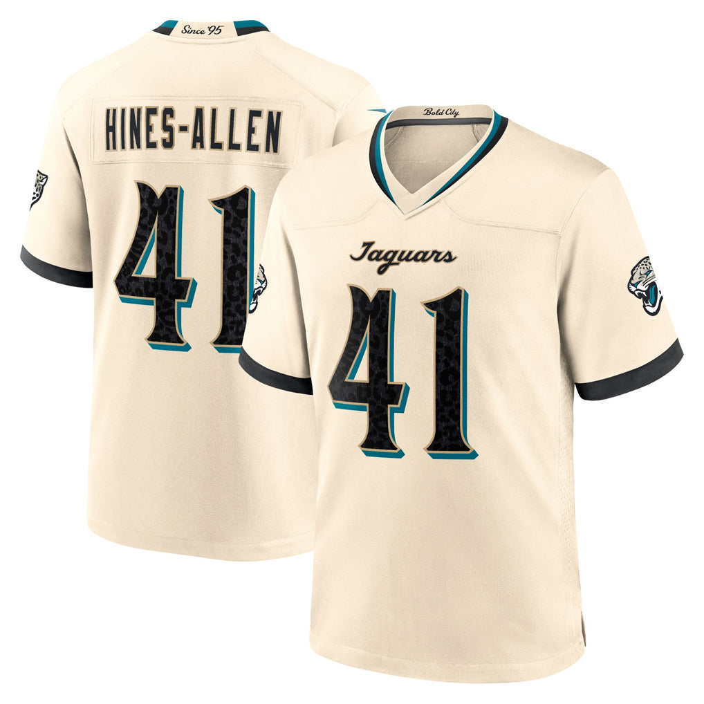 J.Jaguars #41 Josh Hines-Allen Player Natural 2026 Rivalries Collection Game Ddoa Stitched Jerseys