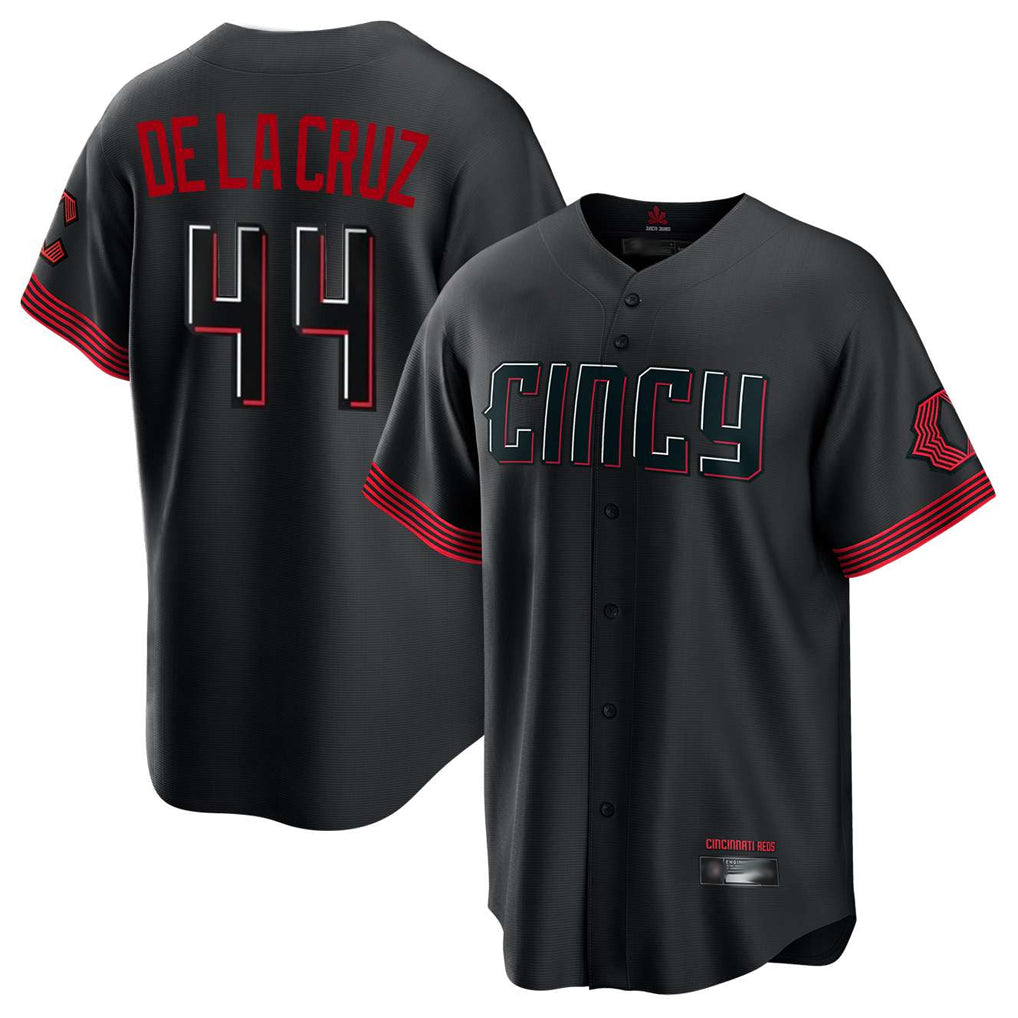 C.Reds #44 Elly De La Cruz Player Black City Connect Home Game Ddoa Stitched Jerseys