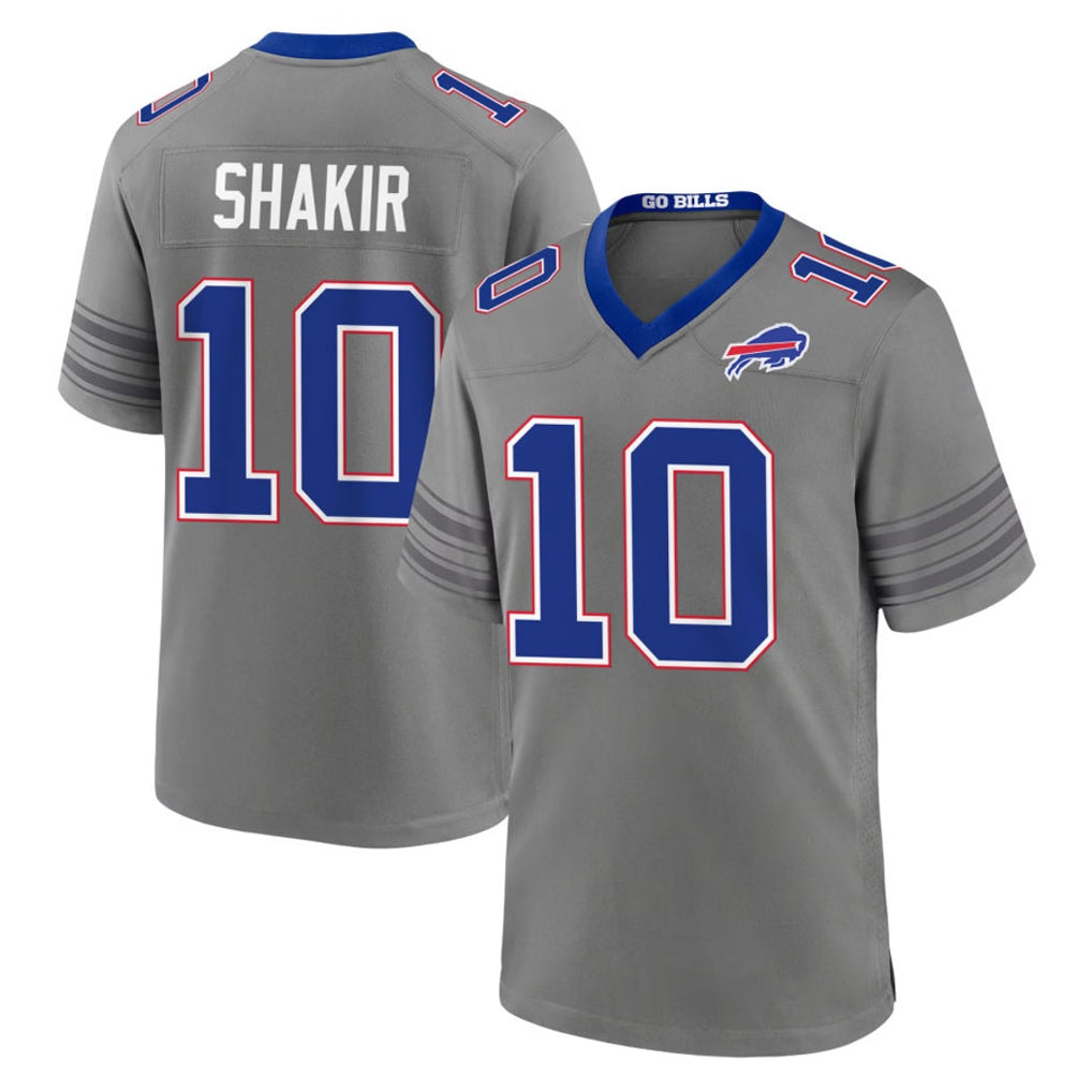 B.Bills #10 Khalil Shakir Player Gray Nickel City Home Game Ddoa Stitched Jerseys