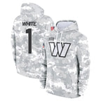 W.Commanders #1 Rachaad White Player Arctic Camo Limited Salute to Service Pullover Hoodies Game Ddoa Stitched Jerseys