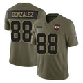 KC.Chiefs #88 Tony Gonzalez Player Olive 2025 Salute To Service Limited Game Ddoa Stitched Jerseys