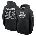 NY.Jets #93 David Onyemata Player 2026 Black Logo Pullover Hoodies Limited Game Ddoa Stitched Jerseys