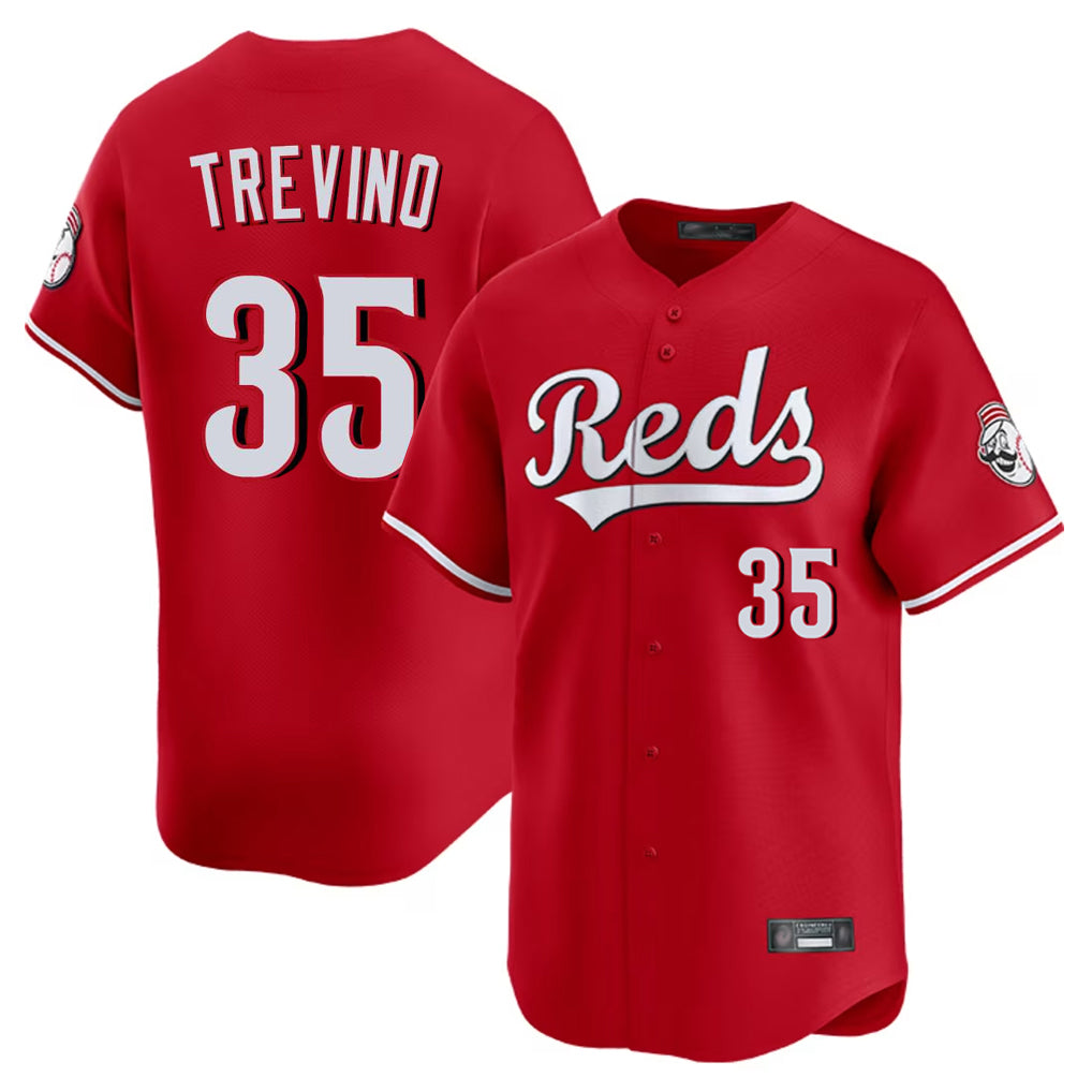 C.Reds #35 Jose Trevino Player Red Home Limited Ddoa Stitched Jerseys