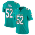 M.Dolphins #52 Patrick Paul Player Aqua Limited Vapor Untouchable Home Game Ddoa Stitched Jerseys